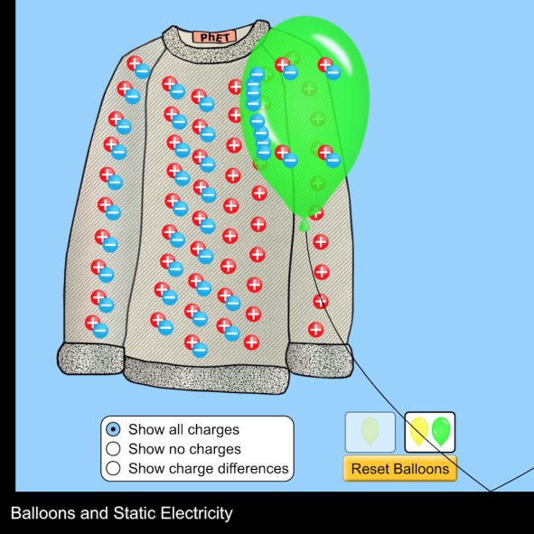 (Mô phỏng) Vật lý: Balloons and Static Electricity (Bóng bay và tĩnh điện)